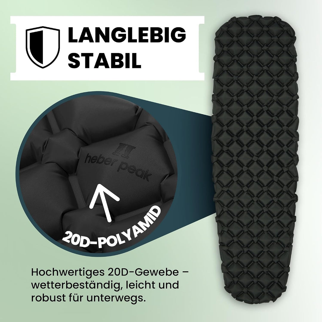 ConiferHe. Sleeping Mat Isomatte Ultraleicht 187x57cm, 410g – Schlafmatte aufblasbar für Camping, Ou