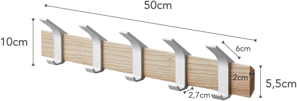 Wall coat rack - Rin - beige Silber, Silber