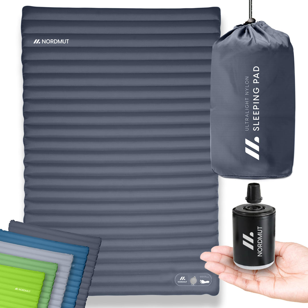 NORDMUT® Isomatte Selbstaufblasend 2 Personen - Outdoor Matratze 10cm Ultra komfortabel - Luftmatrat