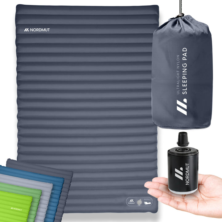 NORDMUT® Isomatte Selbstaufblasend 2 Personen - Outdoor Matratze 10cm Ultra komfortabel - Luftmatrat