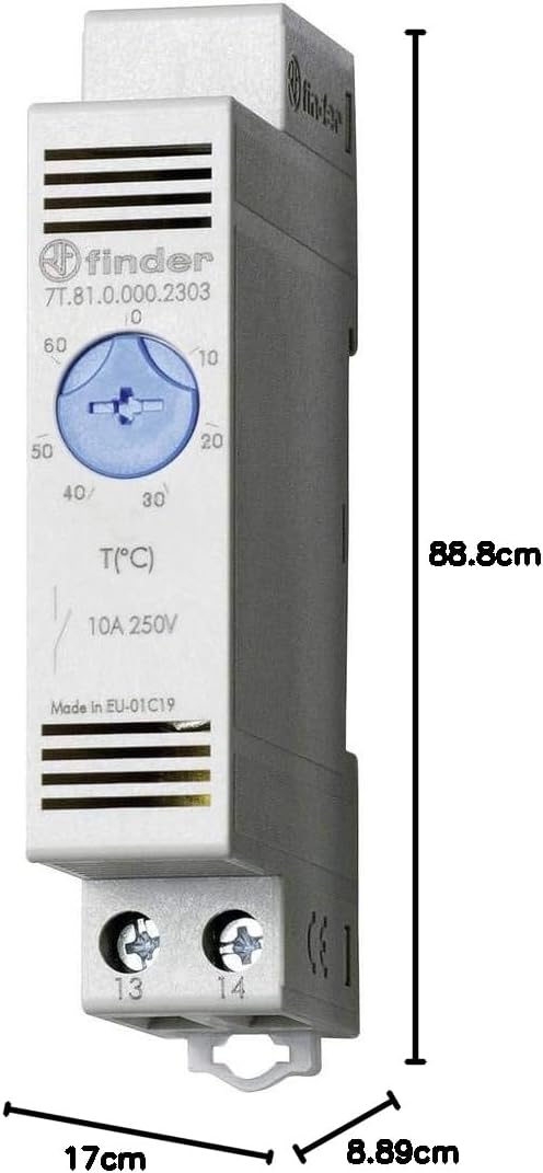 finder SERIE 7T 0.000.2303-1 Schaltschrankheizungs-Thermostat 7T.81.0.000.2303 250 V/AC 1 Schliesser
