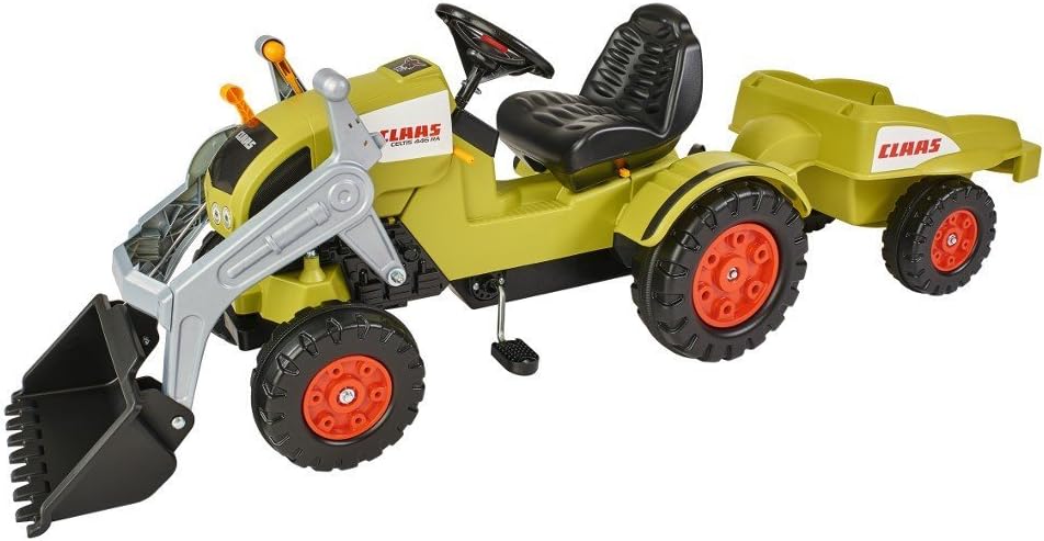 BIG - Claas Celtis Loader mit Anhänger - Kindertrettraktoren, Spielfahrzeug mit Präzisionskettenantr