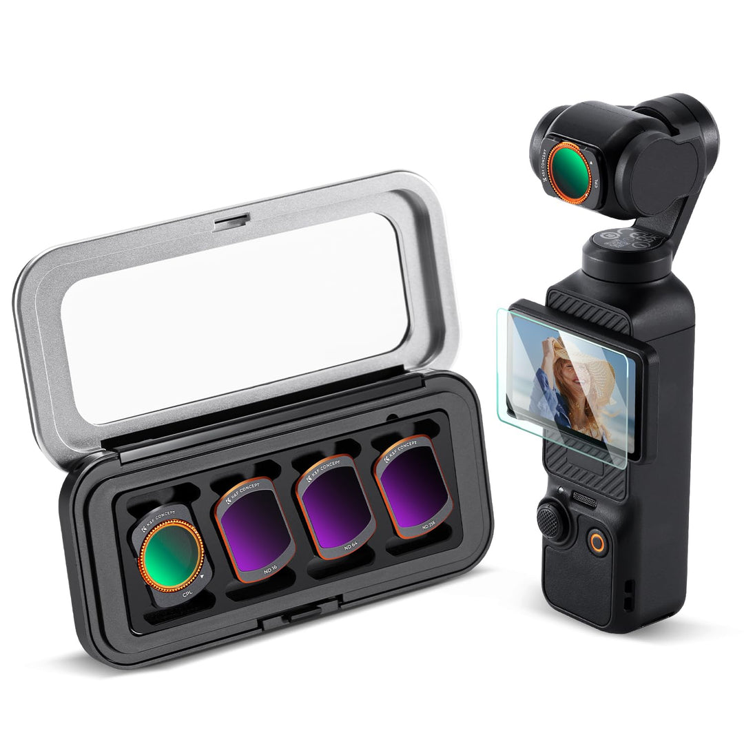 K&F CONCEPT magnetisches ND Filter Set, kompatibel mit DJI Osmo Pocket 3, 4er Pack CPL Filter, ND16,