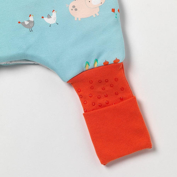 schlummersack Baby Schlafsack mit Füssen Bio Baumwolle Winter 3.5 Tog 70 cm Bauernhof | Schlafsack m