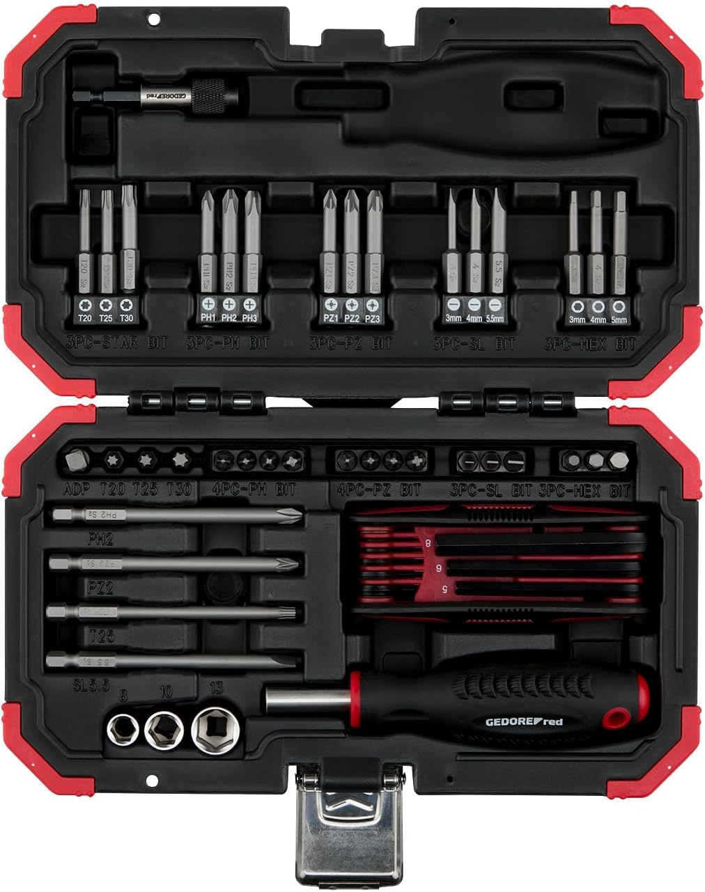 Gedore Red Adventskalender 2025, 51 teilig, Werkzeugkalender für Männer, Männer Geschenk, R33003151,