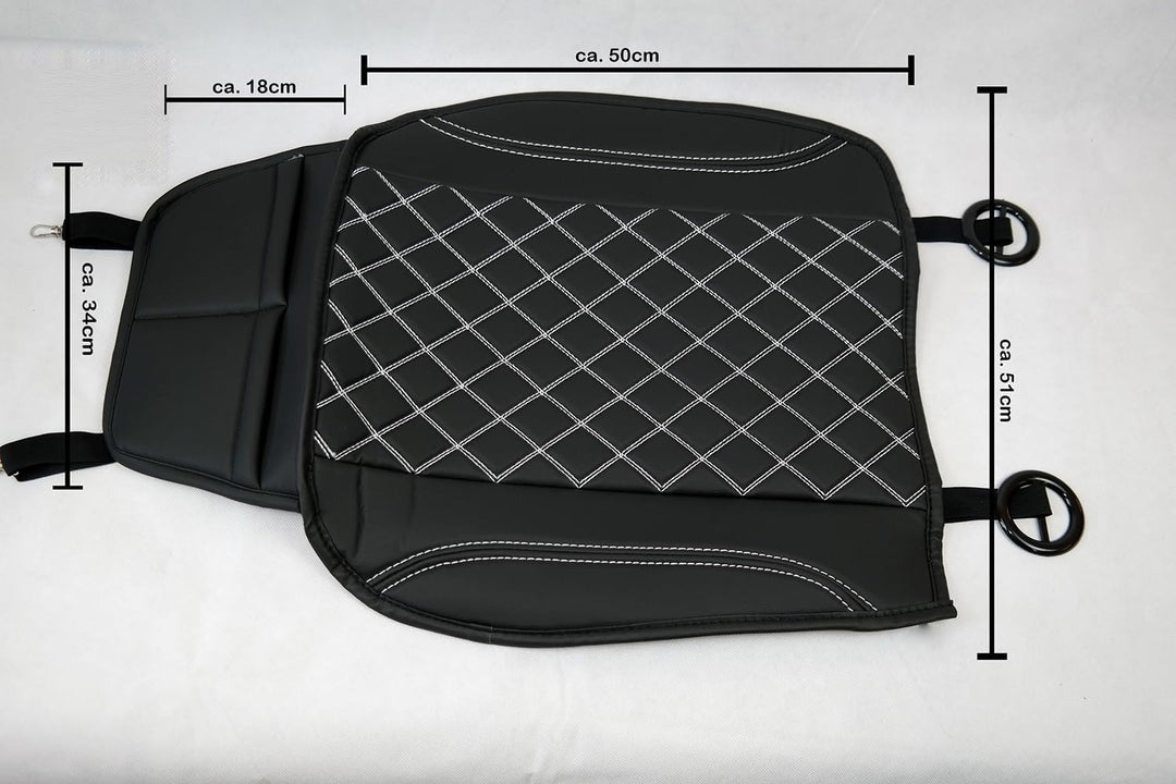BREMER SITZBEZÜGE 1 Sitzauflage für Suzuki Grand Vitara in Schwarz/Weisse Naht (OT408), Schwarz/Weis