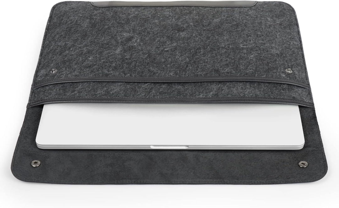 MegaGear MacBook-Tasche aus echtem Leder und Fleece, Laptop-Hülle für MacBook Pro und MacBook Air Hü