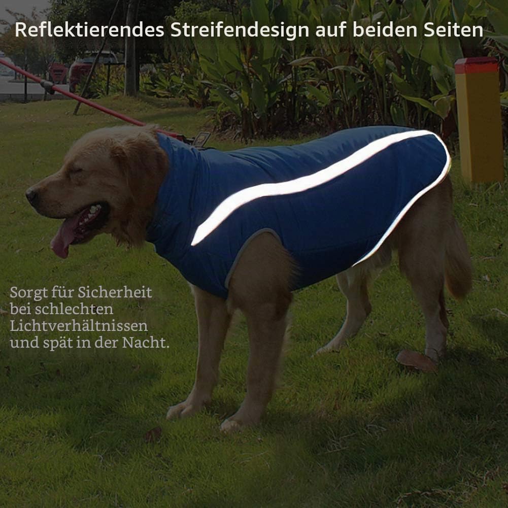 FEimaX Hundemantel Hundejacke wasserdichte Reflektierende Wintermantel mit Fleece Gefüttert Hund Wel