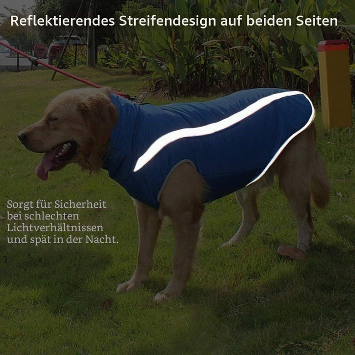 FEimaX Hundemantel Hundejacke wasserdichte Reflektierende Wintermantel mit Fleece Gefüttert Hund Wel