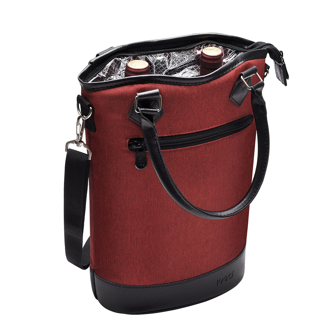 Kato Flaschentasche für 1 Flasche Kühltasche für Wein Bier Getränke Outdoor Tragetasche mit Trennwan