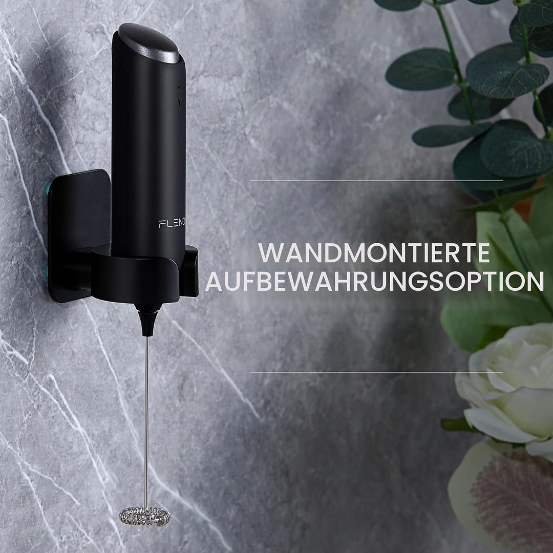 Wiederaufladbarer Hand Milchaufschäumer Stab, Aufschäumer Stab mit USB-C Ladehalterung, Mini Milchau