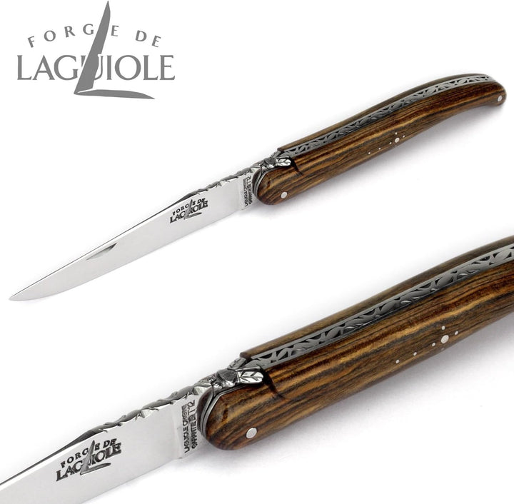Forge de Laguiole Collection Taschenmesser - 12 cm - Griff Pistazienholz - Klinge 10 cm matt