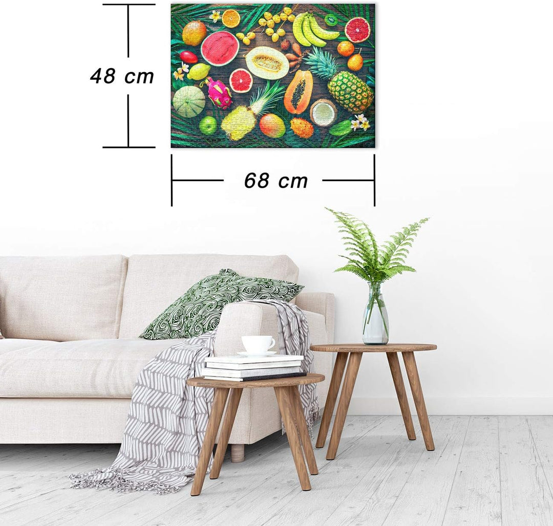 Ulmer Puzzleschmiede - Puzzle „Bunte Obst-Kiste“ - Klassisches 1000 Teile Puzzle zum Thema Essen – F