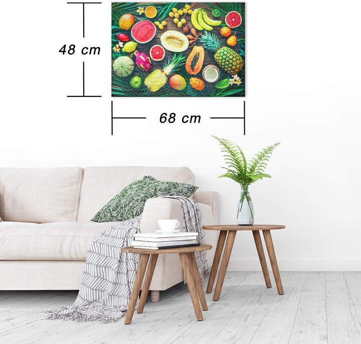 Ulmer Puzzleschmiede - Puzzle „Bunte Obst-Kiste“ - Klassisches 1000 Teile Puzzle zum Thema Essen – F