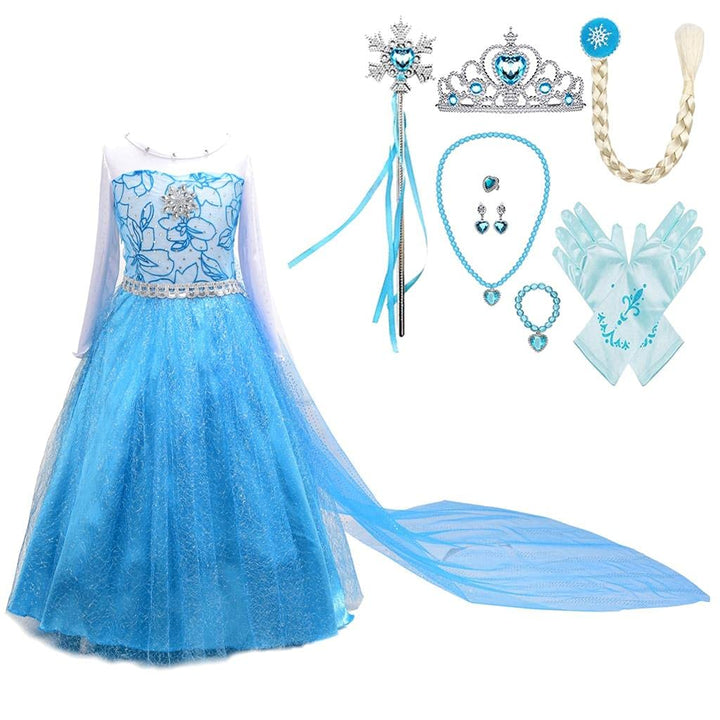 Lito Angels Prinzessin Kleid mit Schleppe und Accessoires für Kinder Mädchen, Kostüm Verkleidung Lan