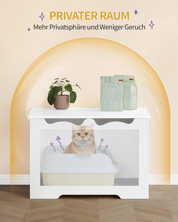 Hzuaneri Katzenschrank, Katzenklo Schrank, Oben zu öffnendes Verstecktes Katzentoiletten Schrank Möb