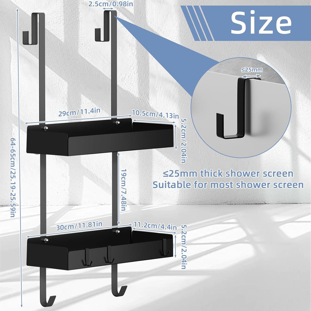 Duschablage zum Hängen, Duschregal zum Hängen für Glasduschtüren, Shampoo Halterung für Dusche, Dusc