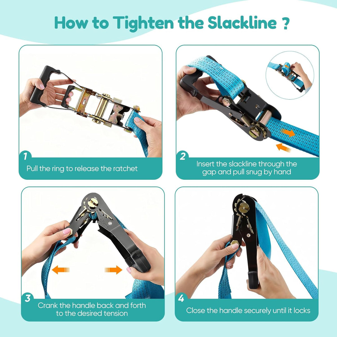 8-in-1 Slackline Set für Kinder 3-10 Jahre, Ninja Kletterhindernisse Garten, mit Seilrutsche Affenst