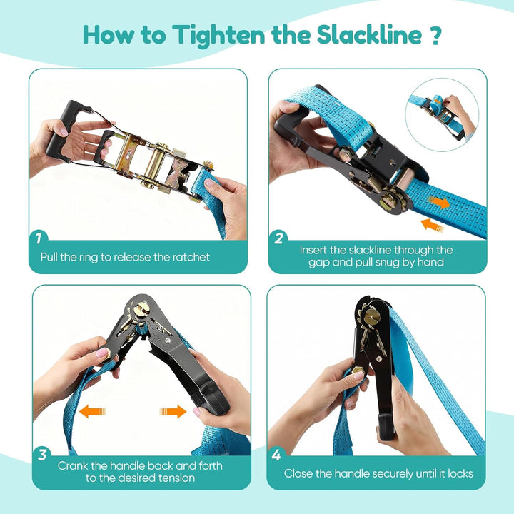 8-in-1 Slackline Set für Kinder 3-10 Jahre, Ninja Kletterhindernisse Garten, mit Seilrutsche Affenst