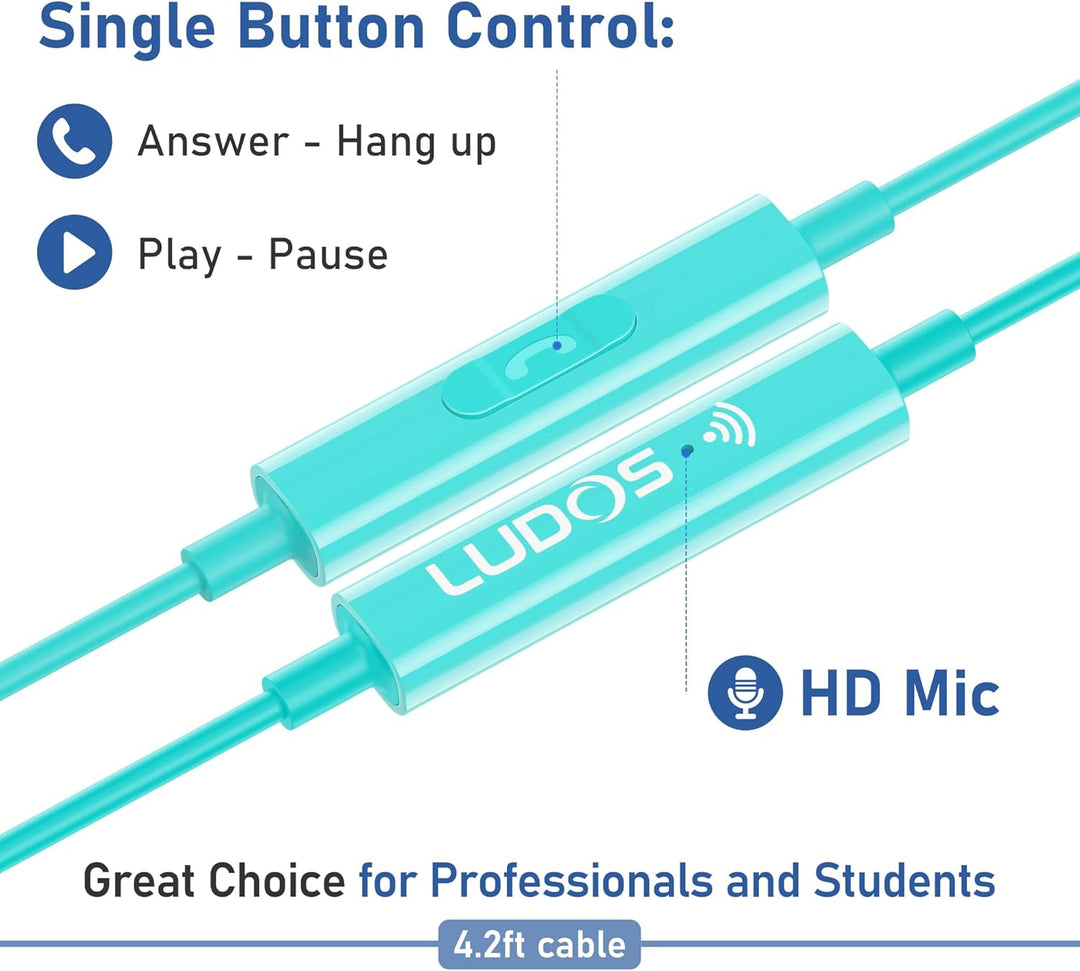 LUDOS FEROX USB C Kopfhörer, 5 Jahre Garantie für iPhone 16 15 Pro Max Plus Samsung Galaxy S24 S23 U