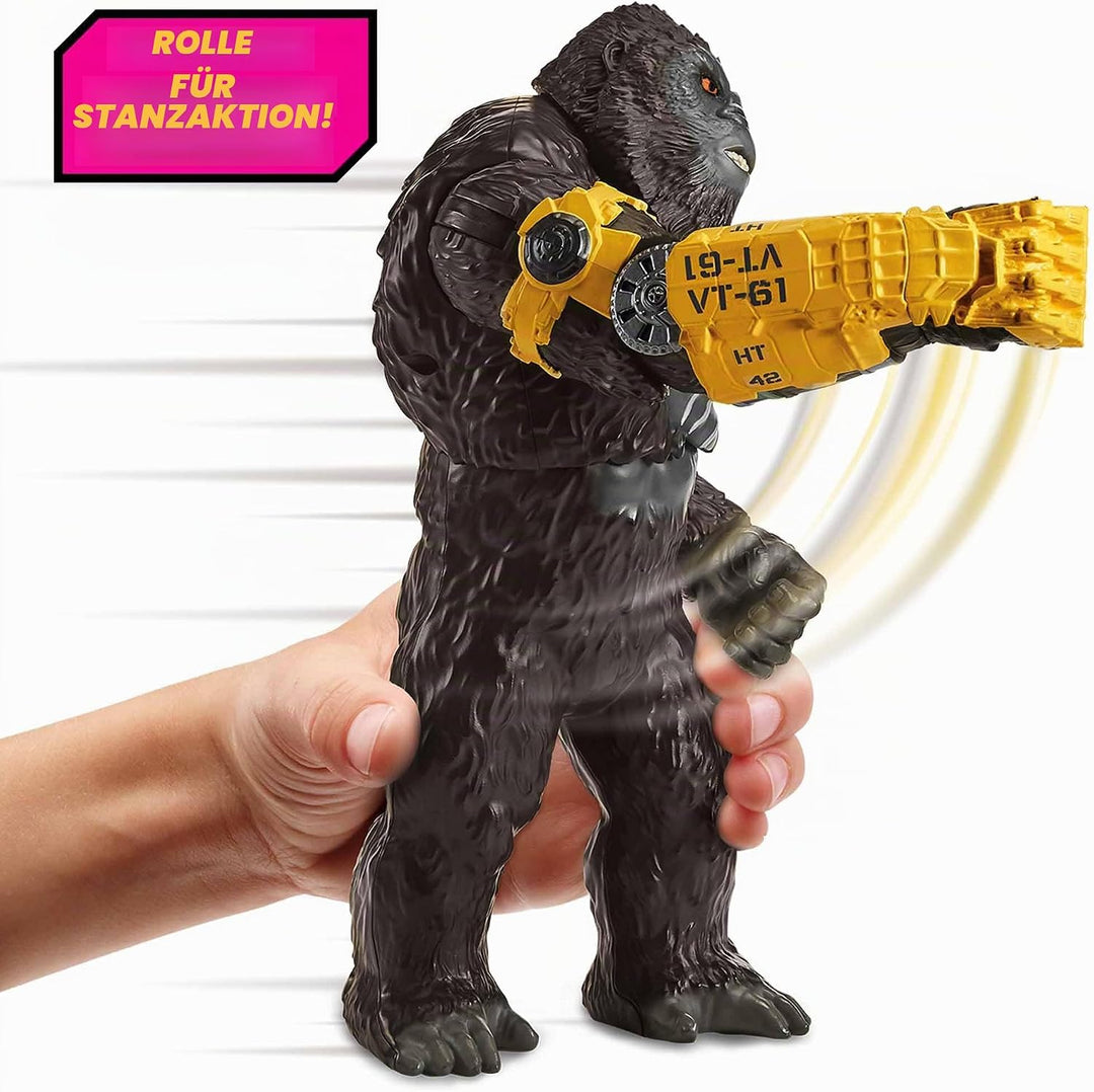 MonsterVerse Godzilla x Kong Giant Kong Roll N Battle – 28 cm Filmgetreue Figur mit Rad &amp; Drehbarem