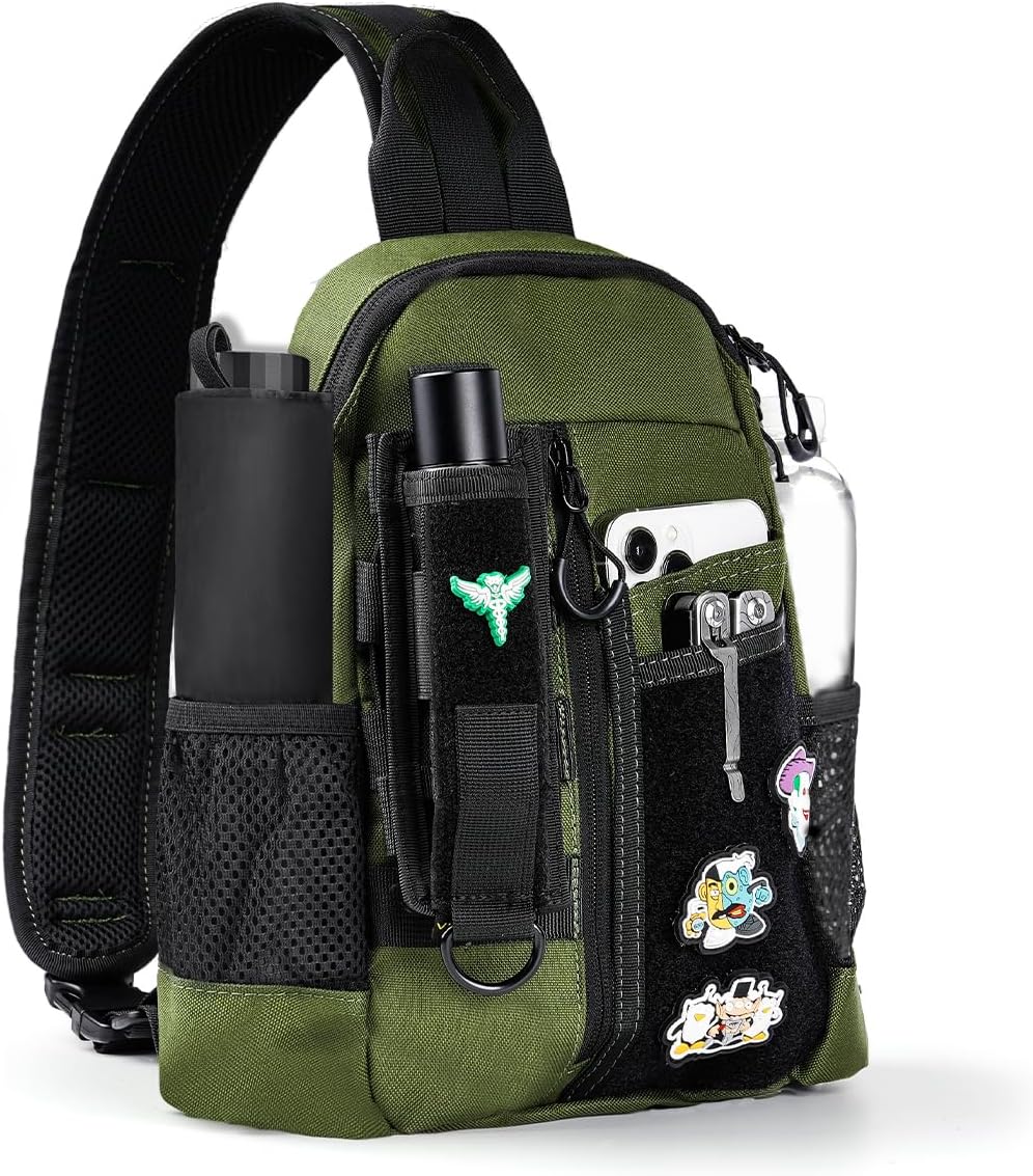 VIPERADE CHS1 EDC Brusttasche Herren Schultertasche,Leichter Sling Bag Klein Sling Rucksack mit vers
