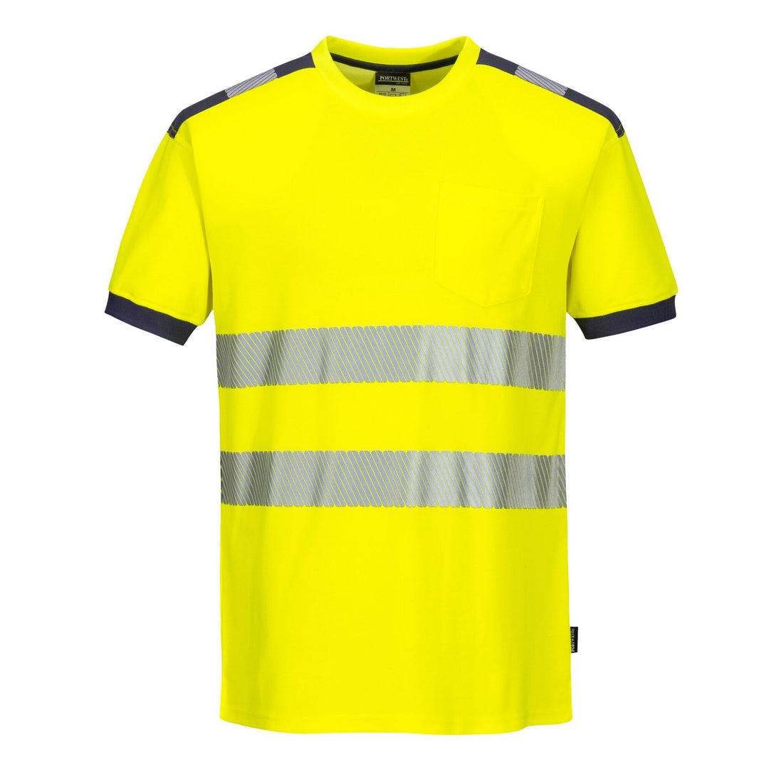 PW3 T-Shirt Manica Corta Hi-Vis 3XL Gelb/Schwarz, 3XL Gelb/Schwarz