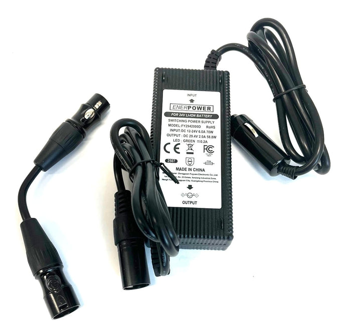 Enerpower DC-DC Kfz Ladegerät 12V-24V Li-Ion auf 29,4V 2A für Giant Twist Comfort, Elegance, Express