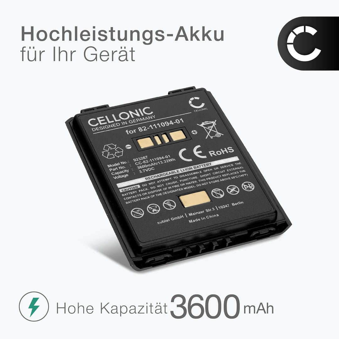 CELLONIC® 3.6V - 3.7V Ersatzakku für Motorola Symbol/Zebra MC65, MC55, MC67, MC55, MC5590 Barcode Sc