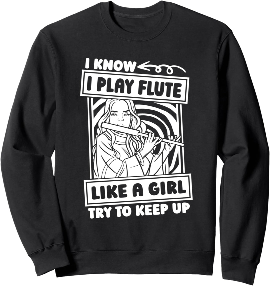 Flöte Mädchen Pan - Orchester Block Quer Blechbläser Flötist Sweatshirt