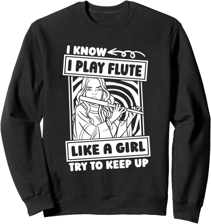 Flöte Mädchen Pan - Orchester Block Quer Blechbläser Flötist Sweatshirt