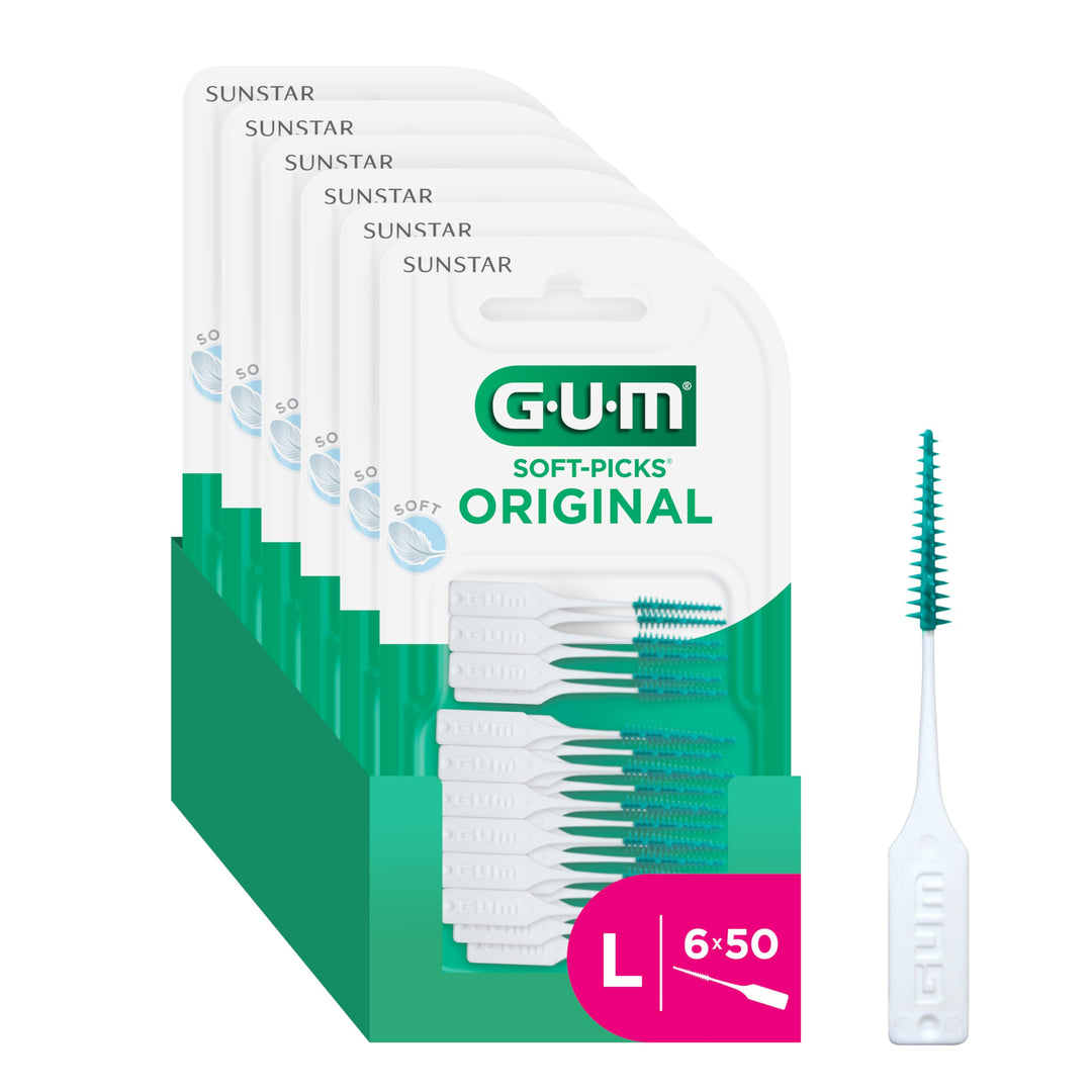 GUM SOFT-PICKS ORIGINAL Interdentalreiniger | Zahnreinigung Und Plaqueentfernung (L - 6x50) L - [6 x