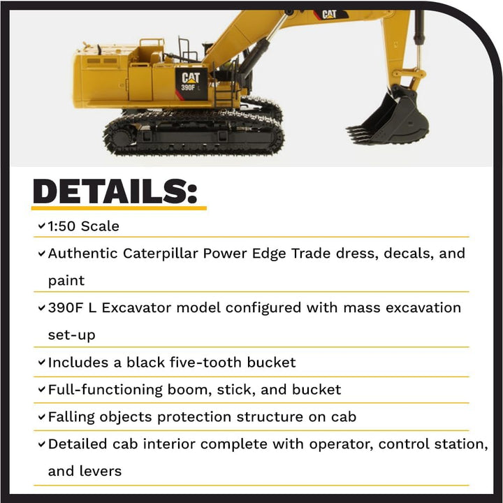 1:50 Caterpillar 390F L Hydraulischer Bagger - High Line Serie von Diecast Masters - 85284