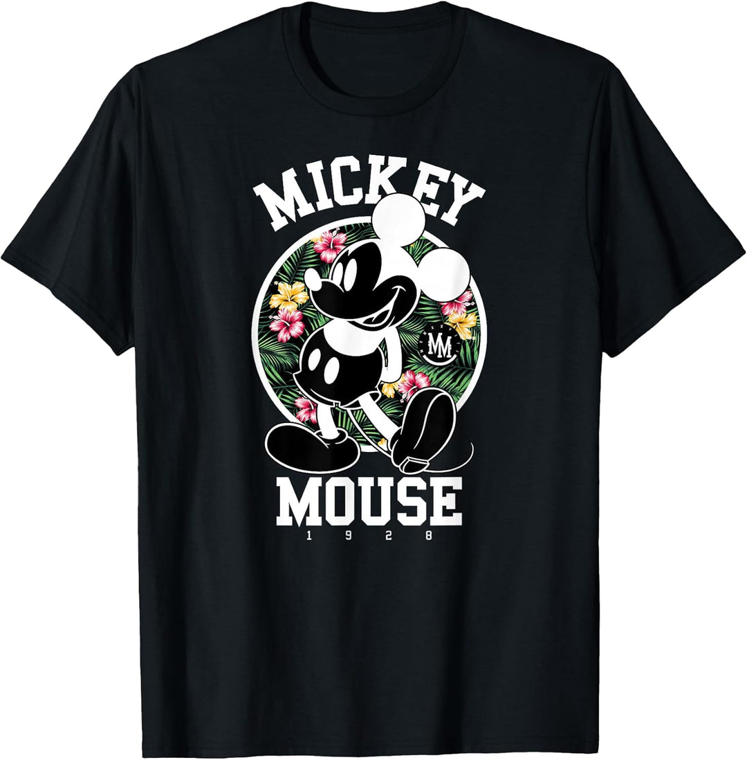 Womens Disney Mickey Mouse Tropical T-Shirt Small Dark Heather