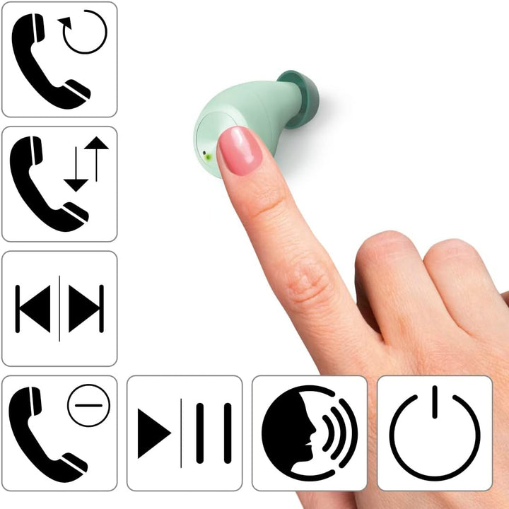 Hama Bluetooth Kopfhörer Spirit Chop IPX4 (True Wireless In Ear Kopfhörer grün, Kopfhörer kabellos,