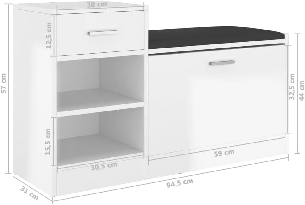 vidaXL Schuhbank Schuhschrank Sitzbank Schuhablage Schuhregal Schuhaufbewahrung Schuhständer Schuhki