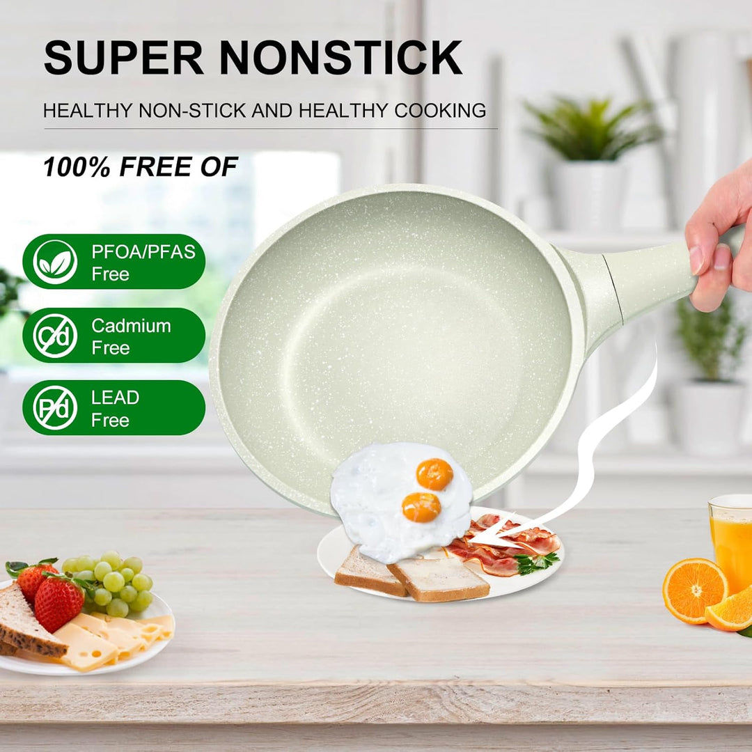 DYGG Antihaft Bratpfanne 20 cm mit Glasdeckel - 100% PFAS/PFOA Frei, für alle Herdarten (Induktion,