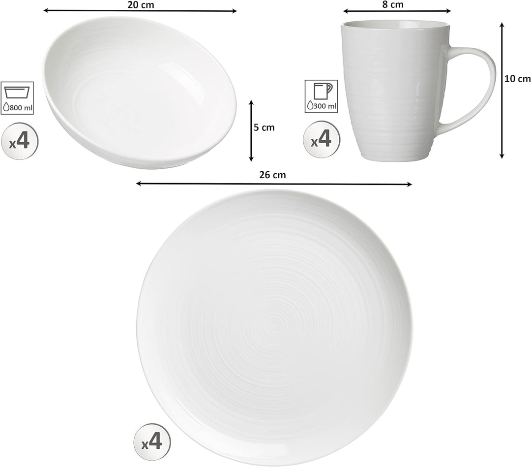 Kombiset Suomi, 12-teilig, Cremeweiss Cremeweiss, Cremeweiss
