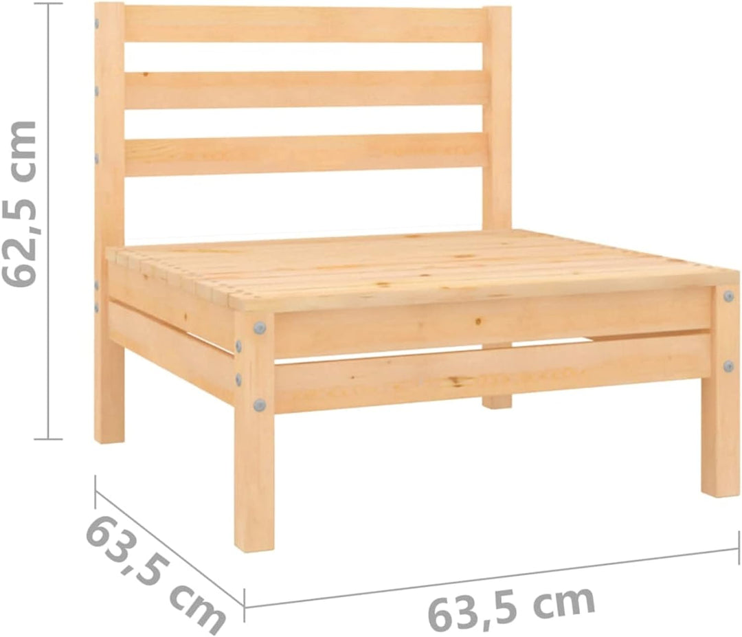 Tidyard 2 STK. Garten Mittelsofa Einzelsofa Modular Gartensofa Holzsofa Gartenmöbel Sofa Kiefer Mass