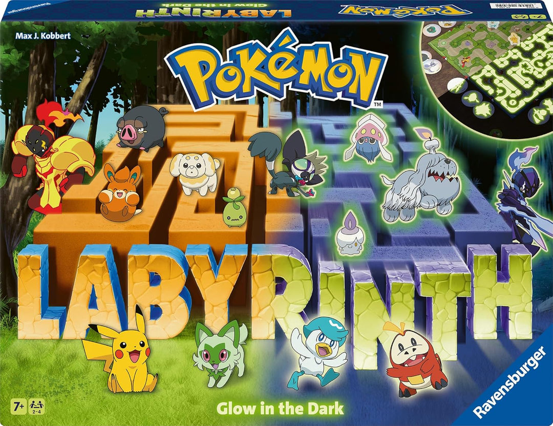Ravensburger 22705 - Pokémon Labyrinth Glow in The Dark - Schiebespass mit den beliebtesten Pokémon
