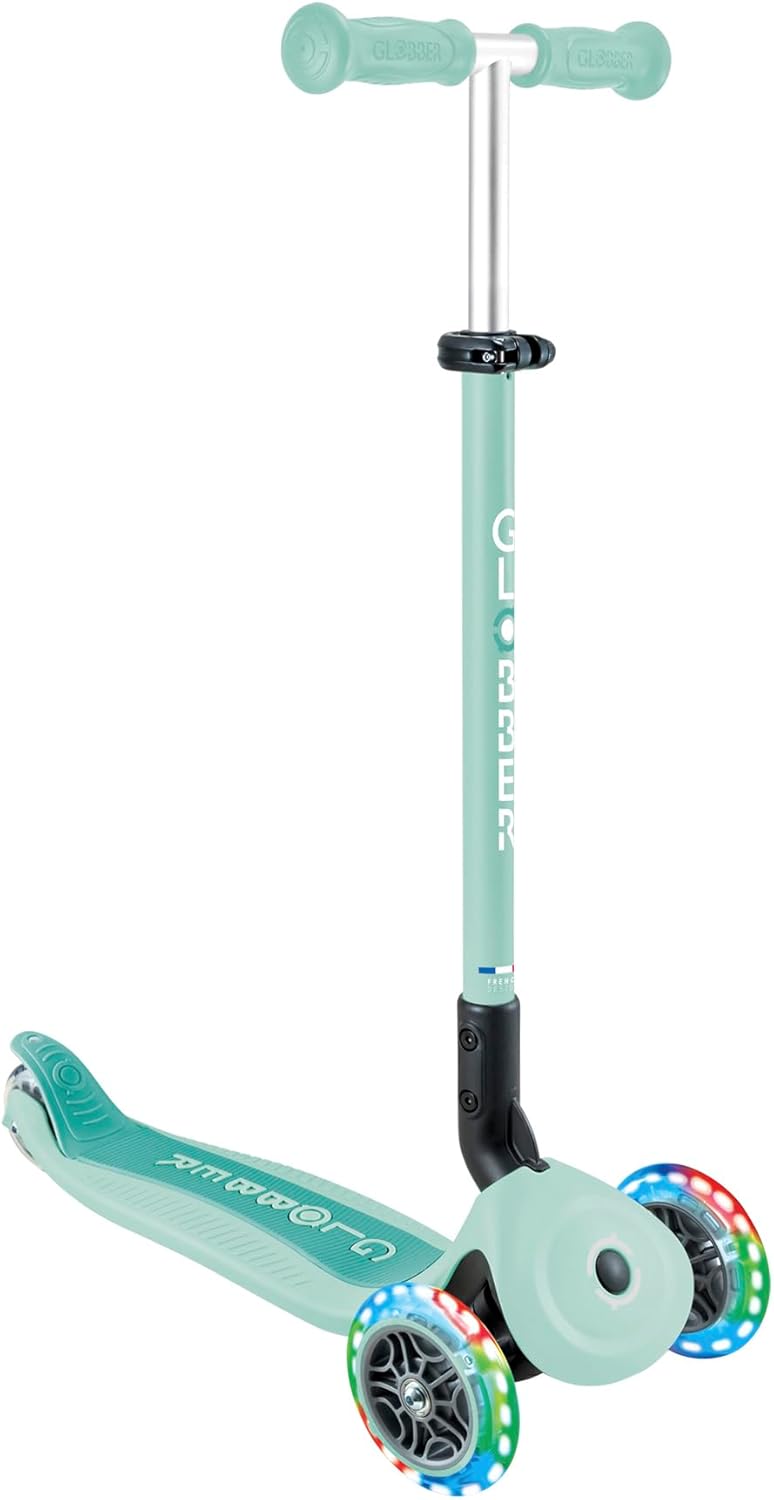 GLOBBER GO-UP Active Lights – 3 in 1 Dreirad, Laufrad und Scooter, 120/80 mm, 3-rädrig, höhenverstel
