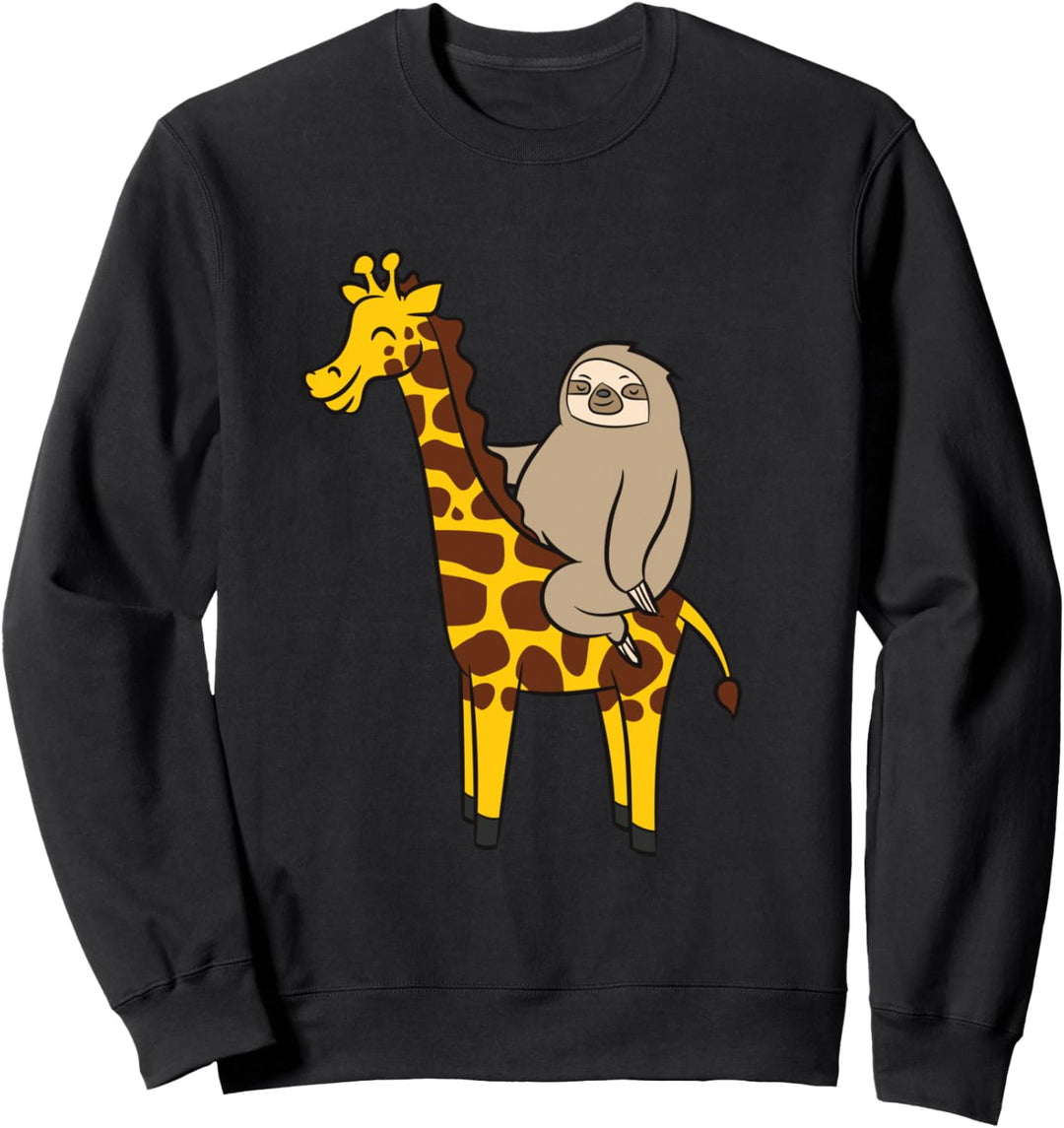 Faultier reitet auf Giraffe Faultiere Giraffen Sweatshirt