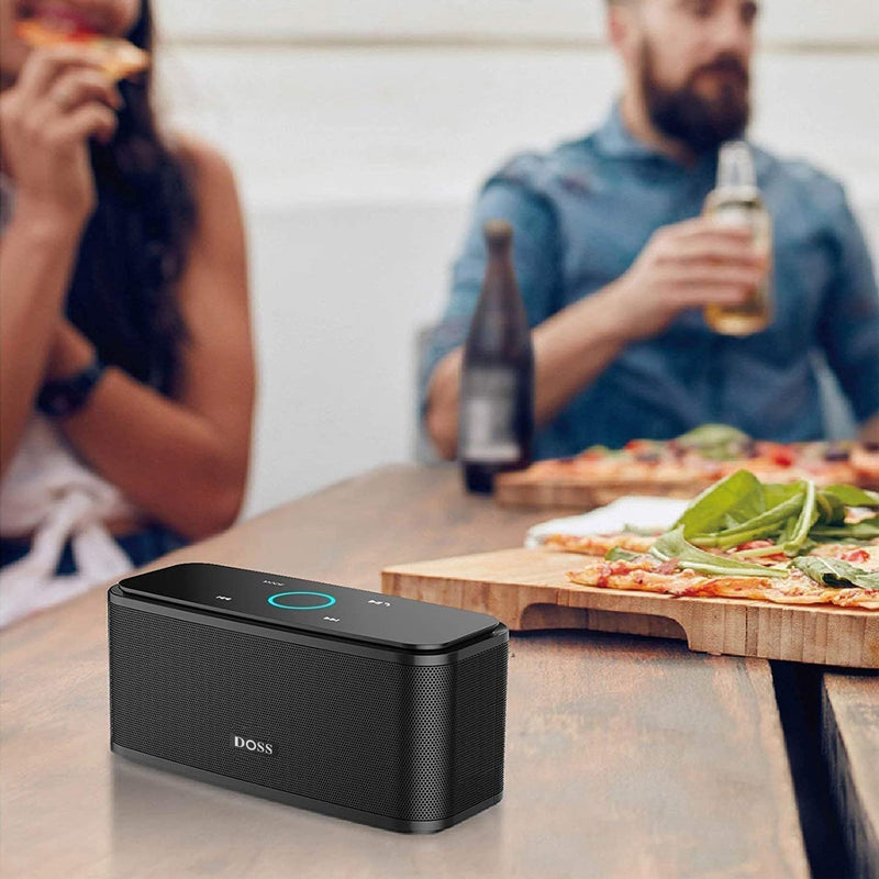 DOSS Bluetooth Lautsprecher, SoundBox Musikbox Bluetooth Box mit Dualen Bass-Treibern, 20h Akku,Touc