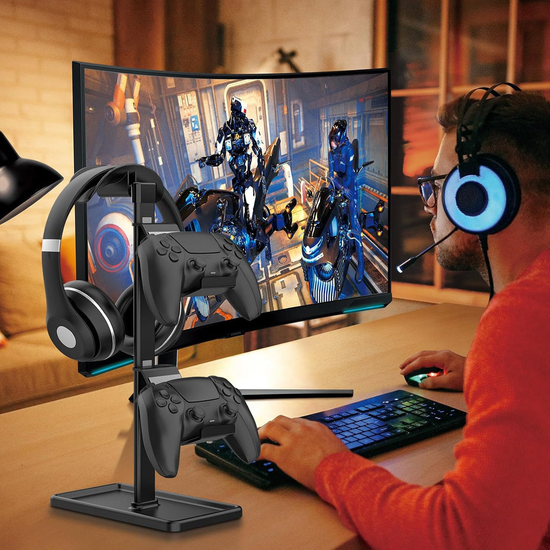 Controller Halter, Kopfhörer Ständer, Gaming Controller Halterung für Xbox PS5 PS4 Switch, Headset S