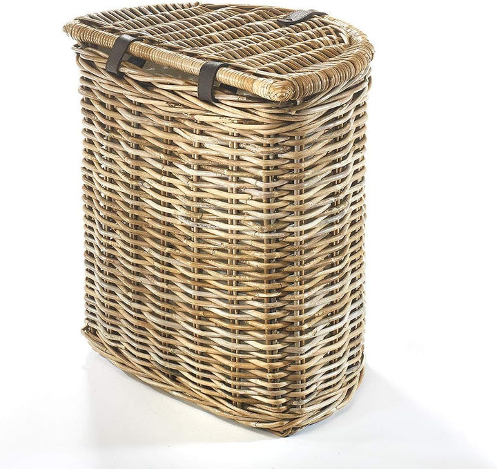 Kobolo Wäschebehälter Wäschetonne Wäschesammler - Rattan - grau - 51x32x55 cm