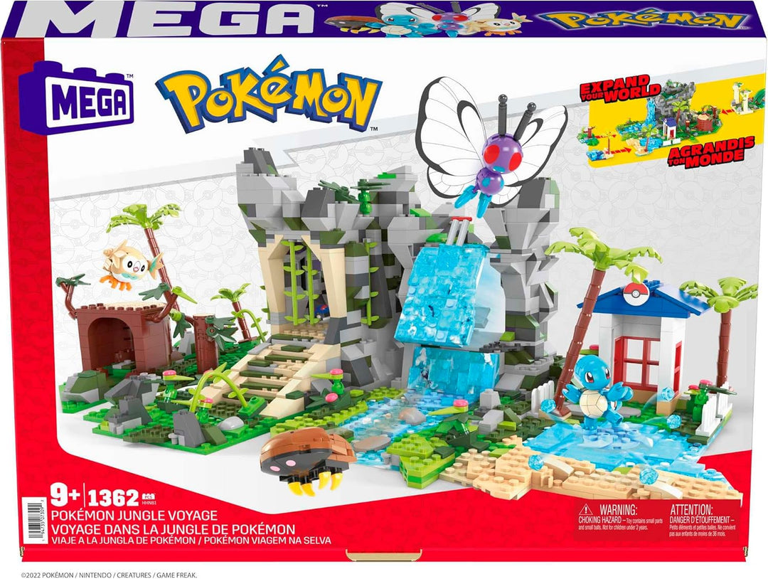 Mega Construx HHN61 - Pokémon Ultimate Jungle Expedition, Dschungel Bauset mit 1347 Teilen, Konstruk