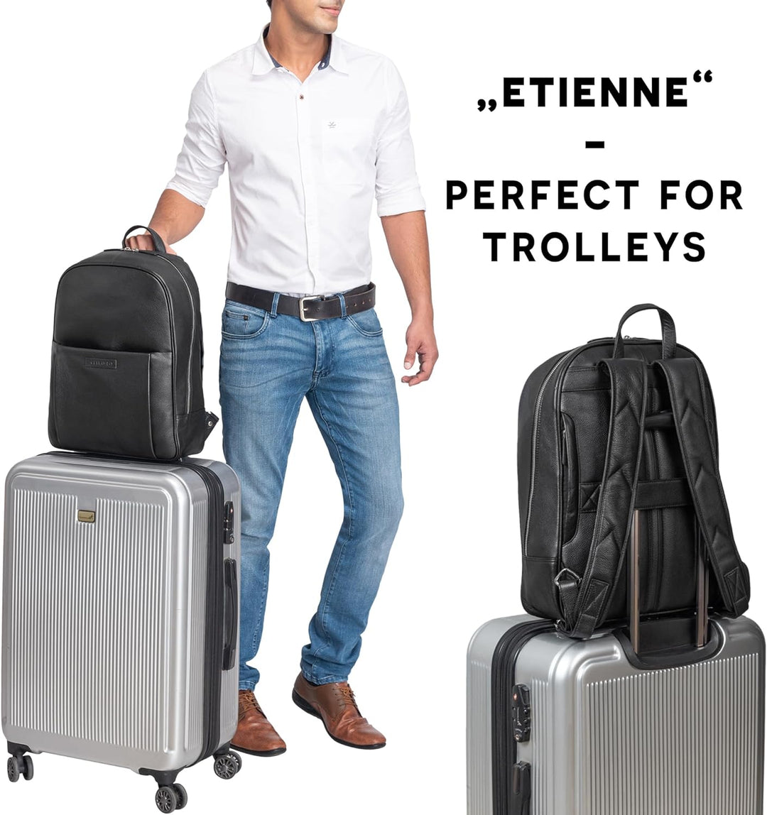 STILORD 'Etienne' Laptop Rucksack Leder 15 Zoll Business Rucksack Damen Leder Herren Notebook Rucksa