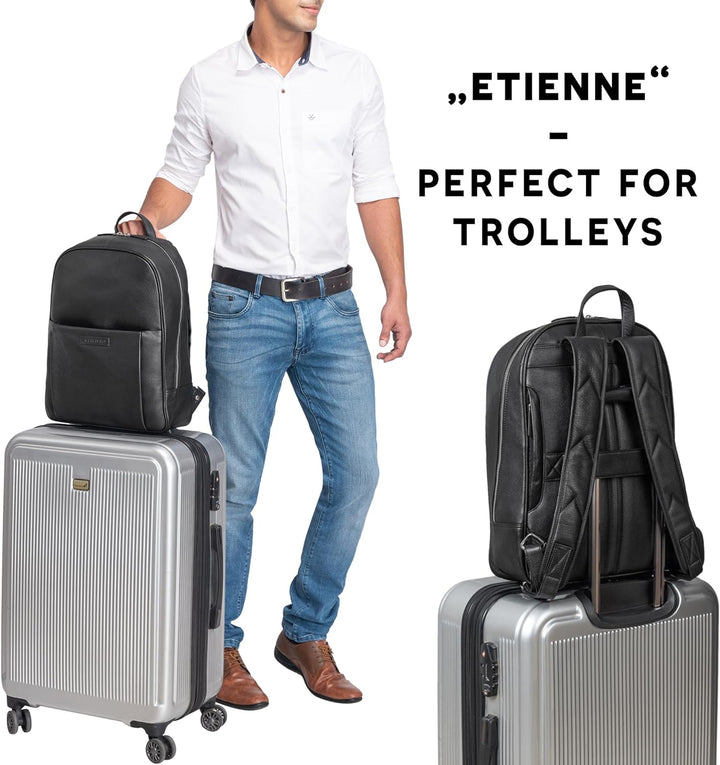 STILORD 'Etienne' Laptop Rucksack Leder 15 Zoll Business Rucksack Damen Leder Herren Notebook Rucksa