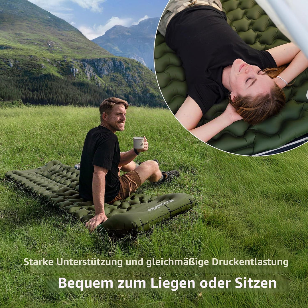 Naturehike Camping Isomatte, Ultraleichte Aufblasbare Schlafmatten, Integrierte Luftpumpe ist Einfac