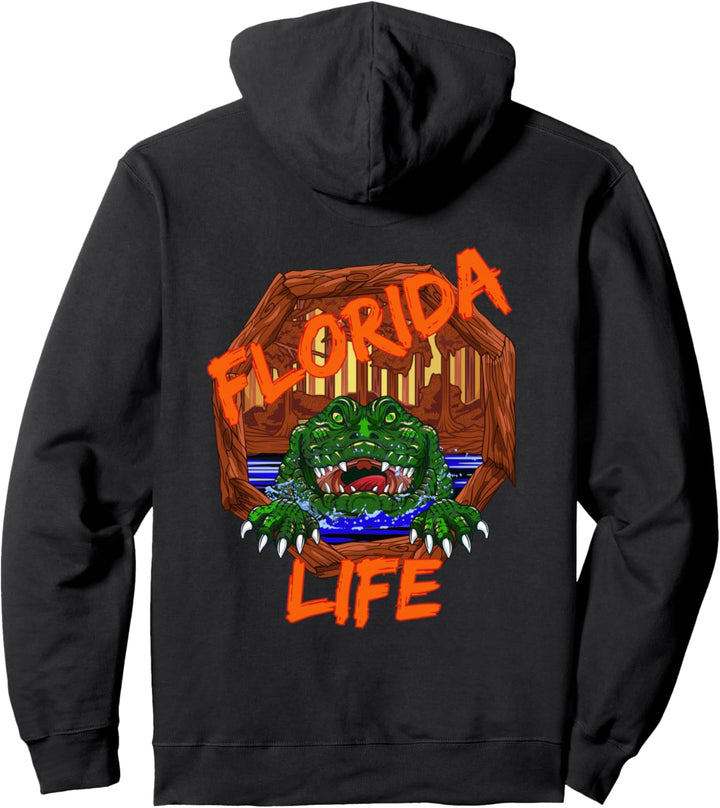 Gator kriecht aus dem Sumpf Florida Life Pullover Hoodie
